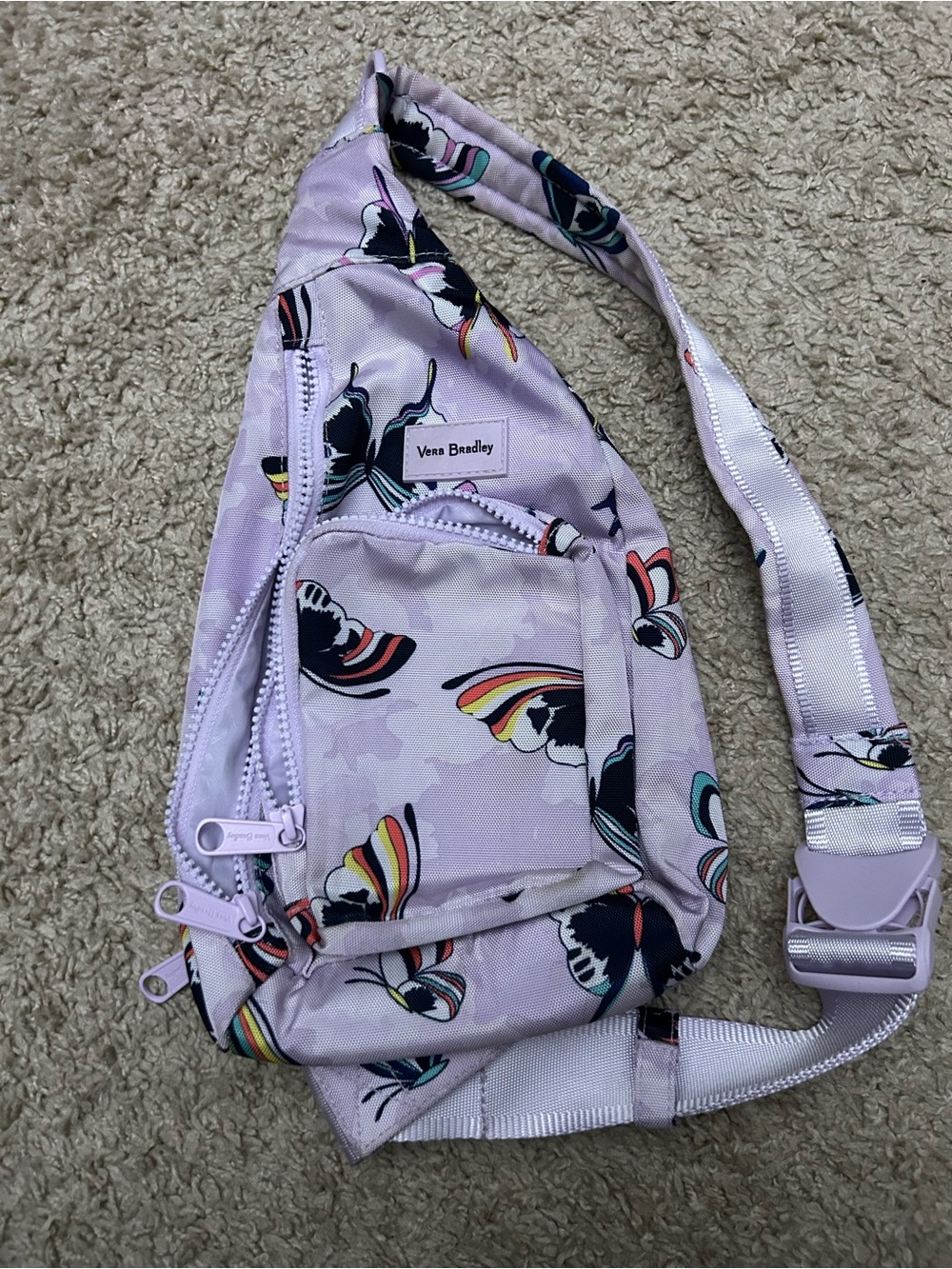 Vera Bradley Lavender Butterfly Crossbody Sling